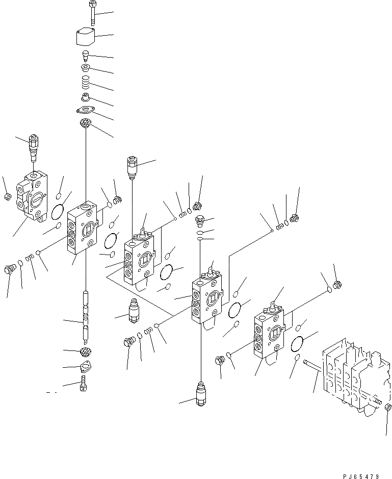 Схема запчастей Komatsu PC02-1 - 8-СЕКЦИОНН. УПРАВЛЯЮЩ. КЛАПАН (/)(№8-) УПРАВЛ-Е РАБОЧИМ ОБОРУДОВАНИЕМ