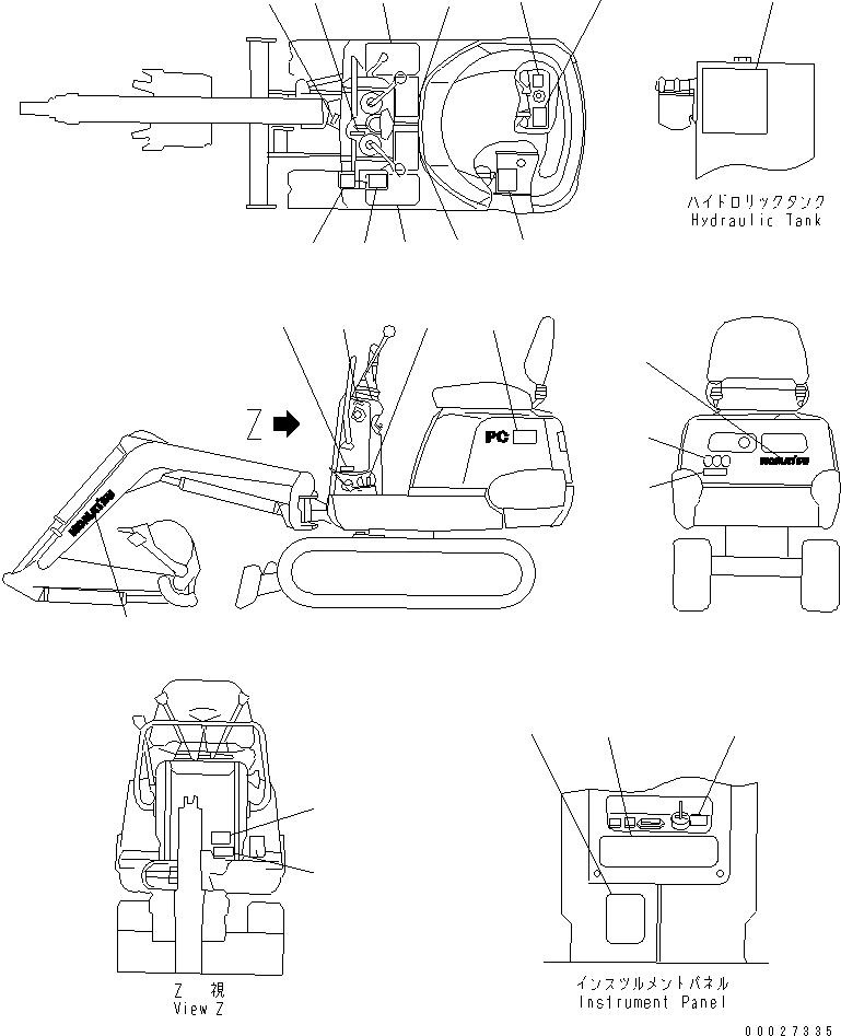 Схема запчастей Komatsu PC02-1 - МАРКИРОВКА (ПОРТУГАЛ.)(№98-) МАРКИРОВКА¤ ИНСТРУМЕНТ И РЕМКОМПЛЕКТЫ