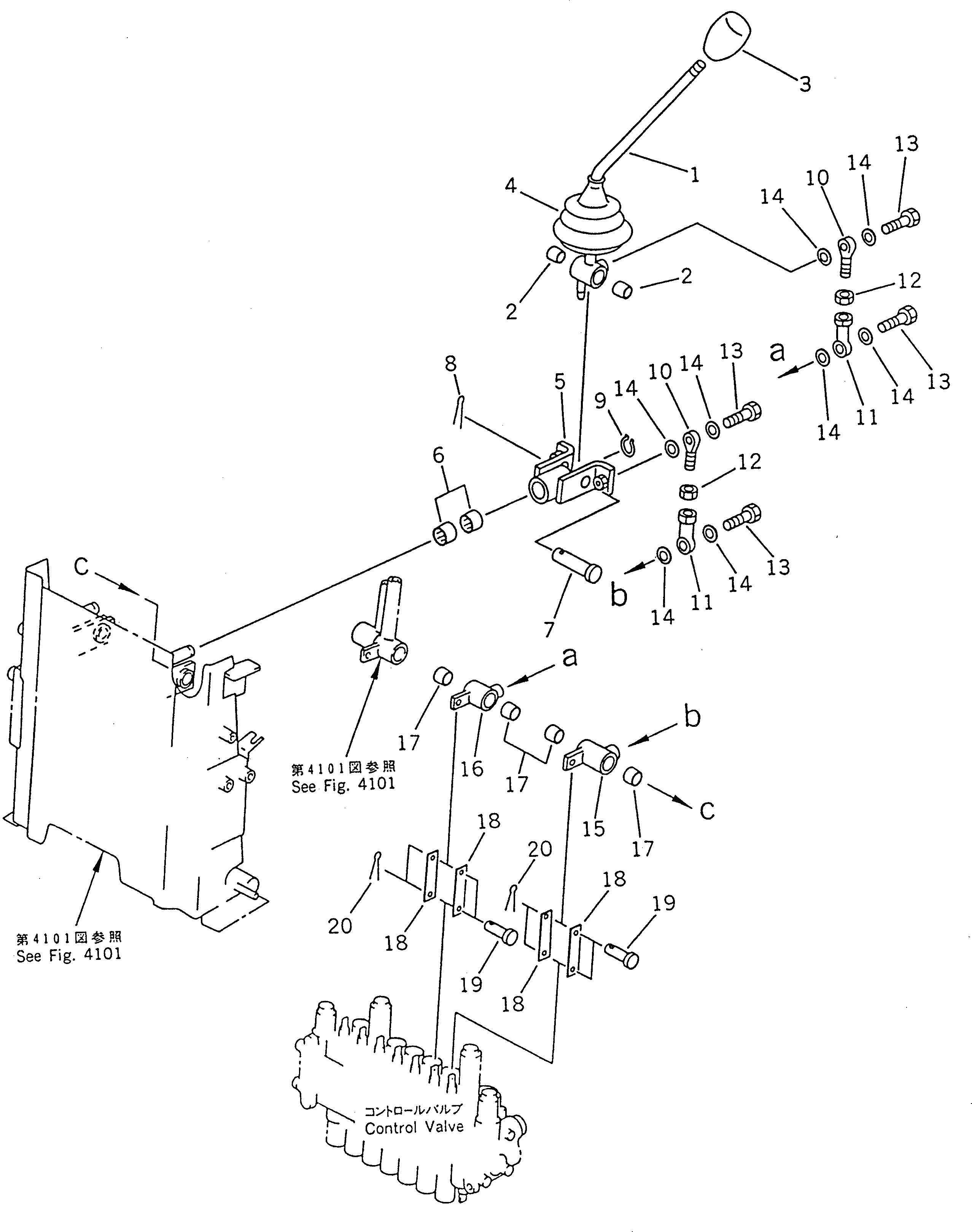 Схема запчастей Komatsu PC02-1A - ПОВОРОТН. И РУКОЯТЬ РЫЧАГ УПРАВЛ-Я (JIS PATTERN)(№-7) СИСТЕМА УПРАВЛЕНИЯ И ОСНОВНАЯ РАМА