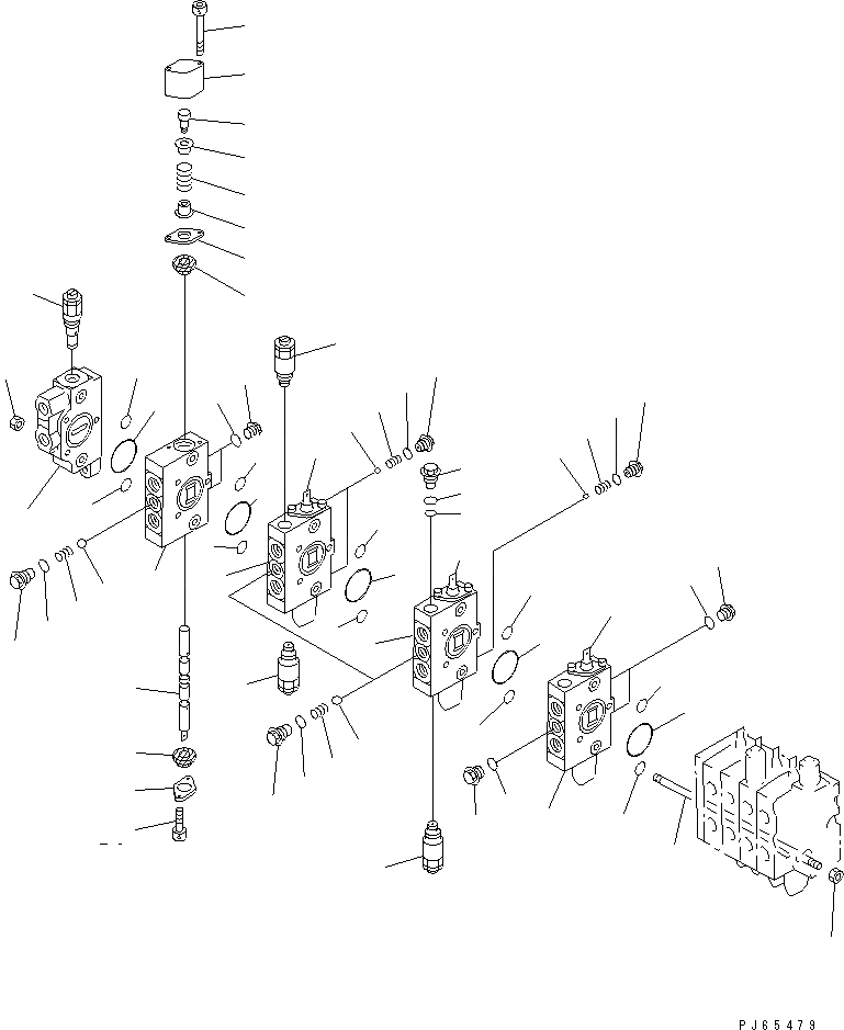 Схема запчастей Komatsu PC02-1A - 8-СЕКЦИОНН. УПРАВЛЯЮЩ. КЛАПАН (/)(№8-) УПРАВЛ-Е РАБОЧИМ ОБОРУДОВАНИЕМ