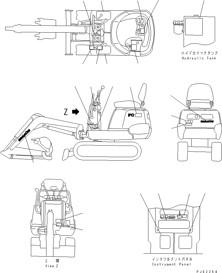 Схема запчастей Komatsu PC02-1A - МАРКИРОВКА (JIS PATTERN) (ЯПОН.)(№98-) МАРКИРОВКА¤ ИНСТРУМЕНТ И РЕМКОМПЛЕКТЫ