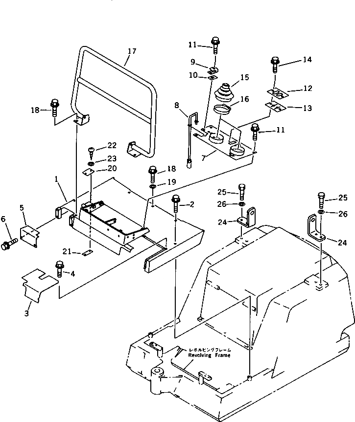 Схема запчастей Komatsu PC03-1 - ПОЛ КАБИНЫ(№-) ЧАСТИ КОРПУСА