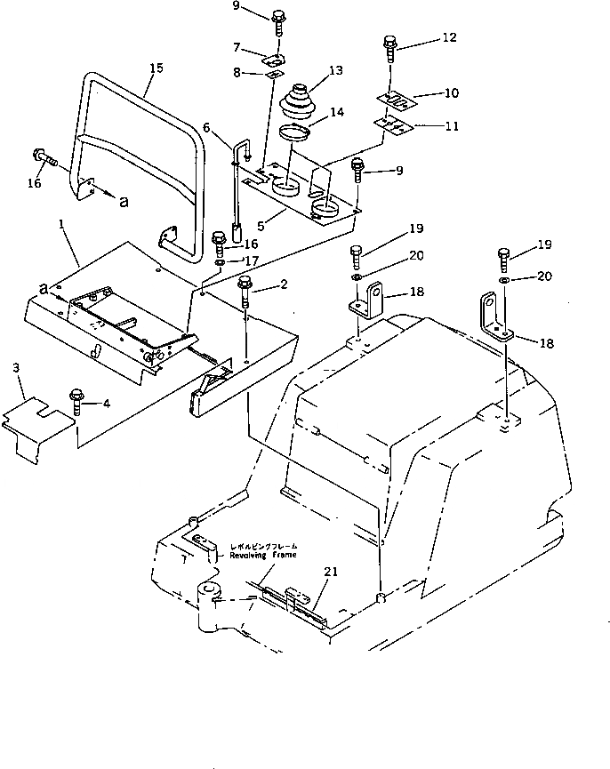 Схема запчастей Komatsu PC03-1 - ПОЛ КАБИНЫ (СПЕЦ-Я TBG)(№-) ЧАСТИ КОРПУСА