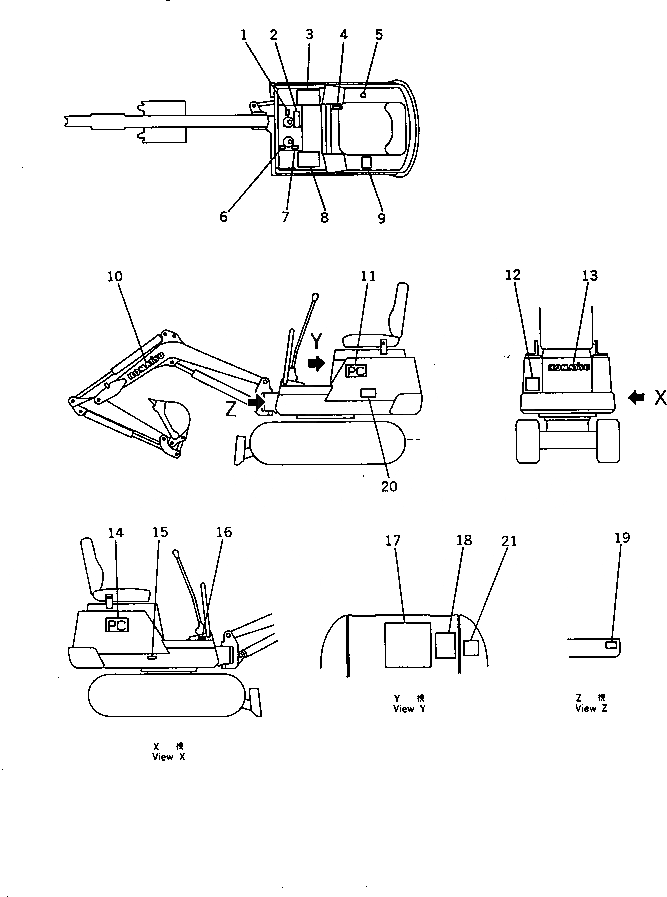 Схема запчастей Komatsu PC03-1 - МАРКИРОВКА (АНГЛ.) (ДЛЯ EC) (EXCEPT СПЕЦ-Я TBG)(№97-) МАРКИРОВКА¤ ИНСТРУМЕНТ И РЕМКОМПЛЕКТЫ