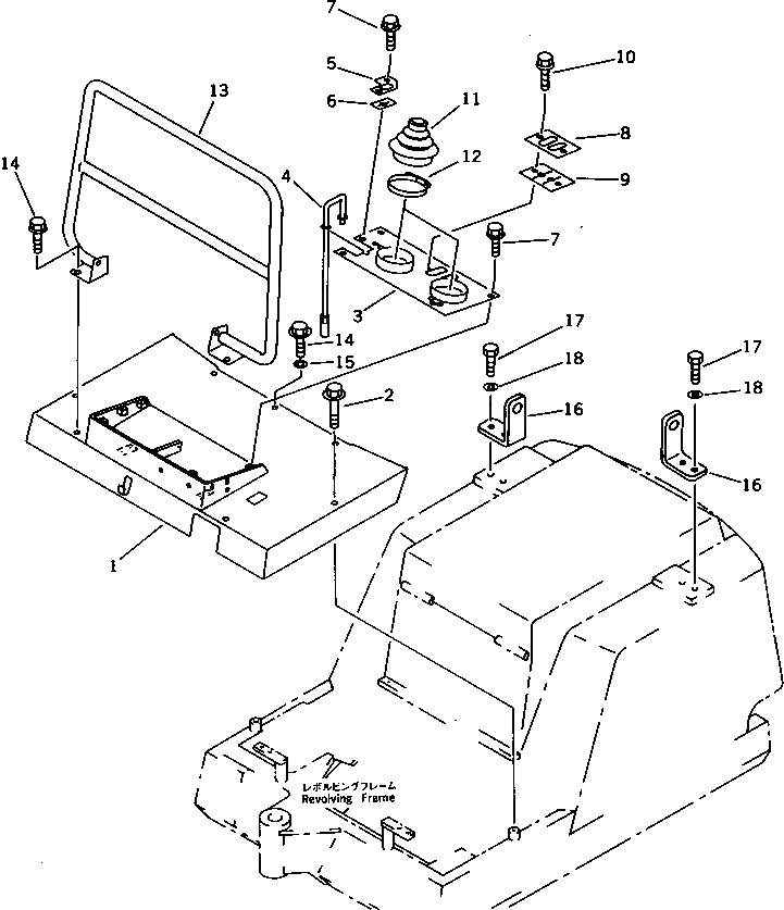 Схема запчастей Komatsu PC03-1 - ПОЛ КАБИНЫ(№-) ЧАСТИ КОРПУСА