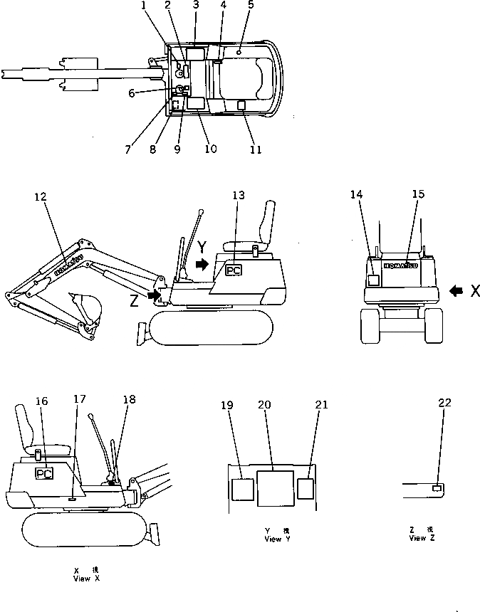 Схема запчастей Komatsu PC03-1 - МАРКИРОВКА (KOMATSU PATTERN) (ЯПОН.)(№97-) МАРКИРОВКА¤ ИНСТРУМЕНТ И РЕМКОМПЛЕКТЫ