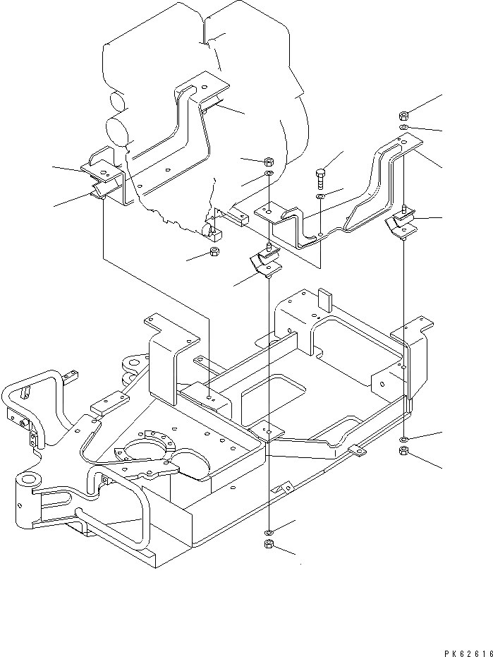 Схема запчастей Komatsu PC03-2 - КРЕПЛЕНИЕ ДВИГАТЕЛЯ КОМПОНЕНТЫ ДВИГАТЕЛЯ