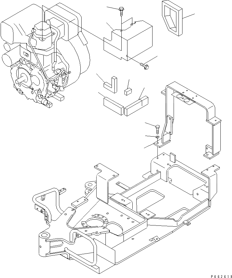 Схема запчастей Komatsu PC03-2 - ОХЛАЖД-Е (КОРПУС И ВОЗДУХОВОДЫ) СИСТЕМА ОХЛАЖДЕНИЯ