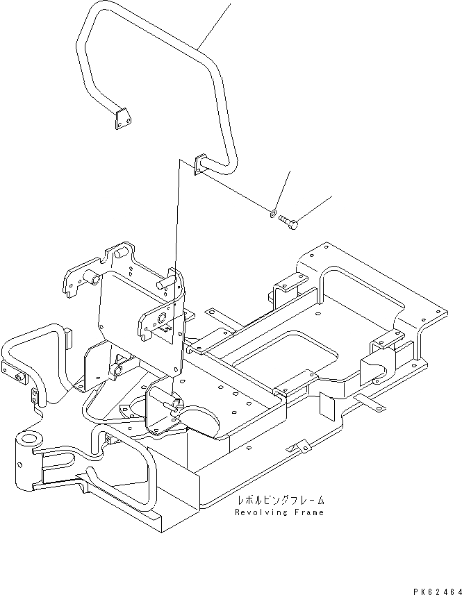 Схема запчастей Komatsu PC03-2 - ПОРУЧНИ(БЕЗ НАВЕС) КАБИНА ОПЕРАТОРА И СИСТЕМА УПРАВЛЕНИЯ