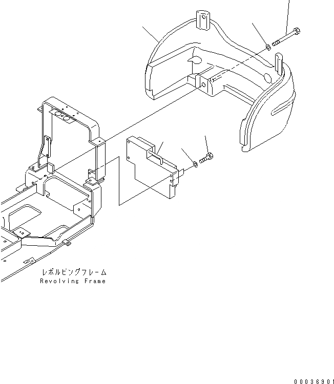 Схема запчастей Komatsu PC03-2 - COUNTER WIGHT ЧАСТИ КОРПУСА