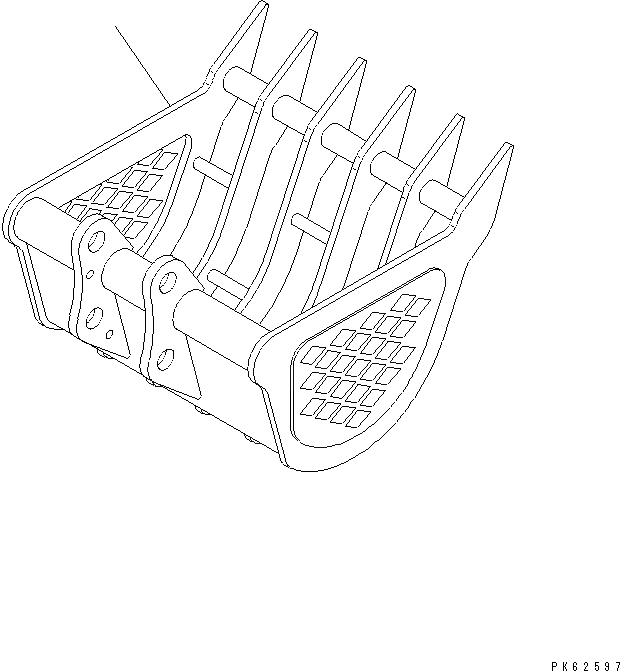 Схема запчастей Komatsu PC03-2 - SKELETON КОВШ¤ ШИР. 8MM РАБОЧЕЕ ОБОРУДОВАНИЕ