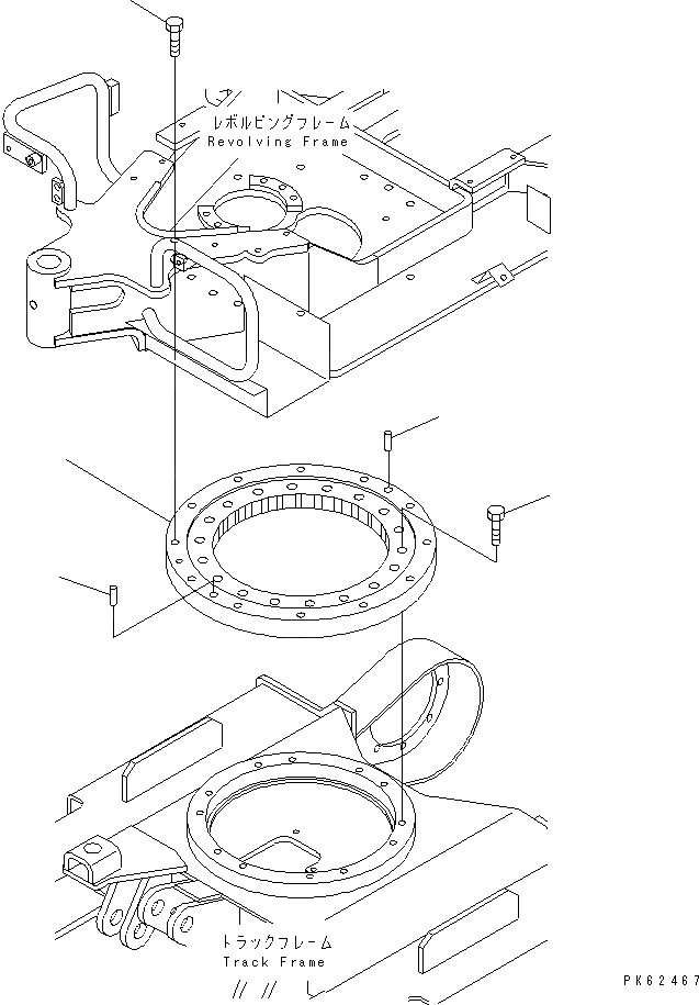 Схема запчастей Komatsu PC03-2-A - ПОВОРОТН. КРУГ ПОВОРОТН. КРУГ И КОМПОНЕНТЫ