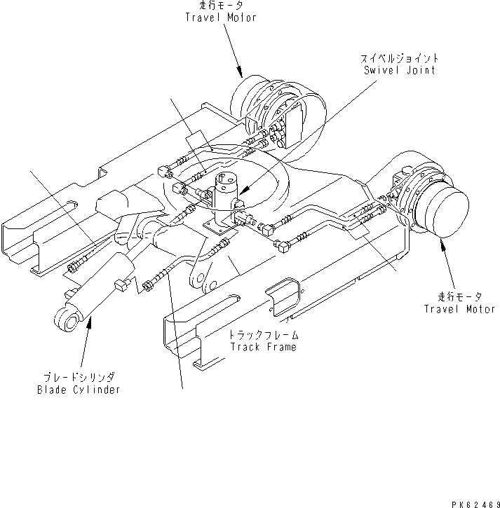 Схема запчастей Komatsu PC03-2-A - НИЖН. ТРУБЫ НИЖНЯЯ ГИДРОЛИНИЯ И ЛИНИЯ ХОДА