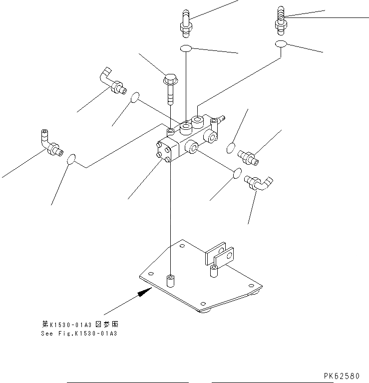 Схема запчастей Komatsu PC03-2-A - НИЖН. ТРУБЫ (КЛАПАН СЕЛЕКТОРА) (ДЛЯ ALTERABLE GAUGE СПЕЦ-Я.) НИЖНЯЯ ГИДРОЛИНИЯ И ЛИНИЯ ХОДА