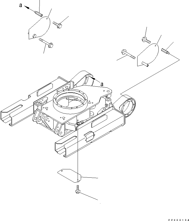 Схема запчастей Komatsu PC03-2-A - КРЫШКИ (ДЛЯ ALTERABLE GAUGE СПЕЦ-Я.) ХОДОВАЯ