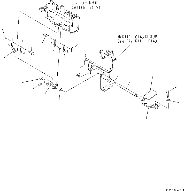 Схема запчастей Komatsu PC03-2 - ОСНОВН. УПРАВЛ-Е (УПРАВЛЕНИЕ ПОВОРОТОМ СТРЕЛЫ ПЕДАЛЬ) КАБИНА ОПЕРАТОРА И СИСТЕМА УПРАВЛЕНИЯ