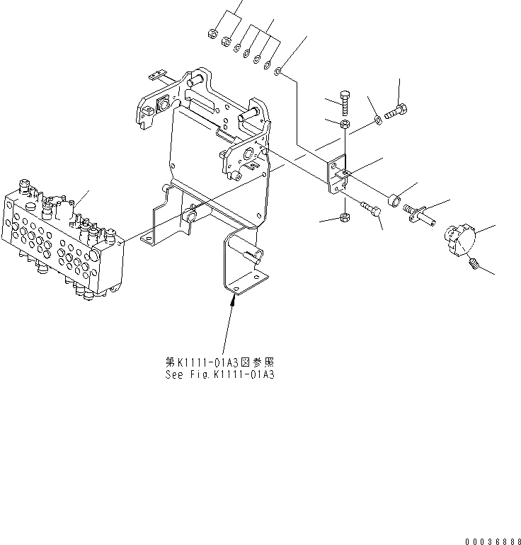 Схема запчастей Komatsu PC03-2 - ОСНОВН. УПРАВЛ-Е (КЛАПАН И MUNTING ЧАСТИ) КАБИНА ОПЕРАТОРА И СИСТЕМА УПРАВЛЕНИЯ