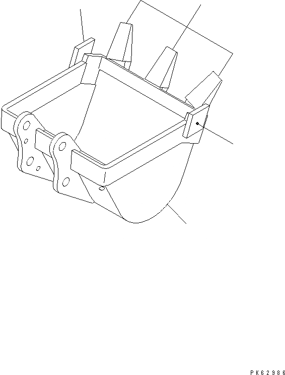 Схема запчастей Komatsu PC03-2 - КОВШ¤ (.M) (MINI .M) ШИР. MM РАБОЧЕЕ ОБОРУДОВАНИЕ