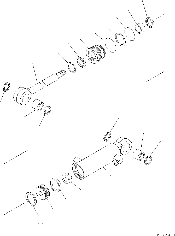 Схема запчастей Komatsu PC03-2 - ЦИЛИНДР ОТВАЛА (ДЛЯ ALTERABLE GAUGE СПЕЦ-Я.) (KUC СПЕЦ-Я.) ОСНОВН. КОМПОНЕНТЫ И РЕМКОМПЛЕКТЫ