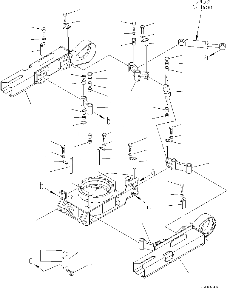 Схема запчастей Komatsu PC03-2 - ГУСЕНИЧНАЯ РАМА (ДЛЯ ALTERABLE GAUGE СПЕЦ-Я.) (KUC СПЕЦ-Я.) ХОДОВАЯ