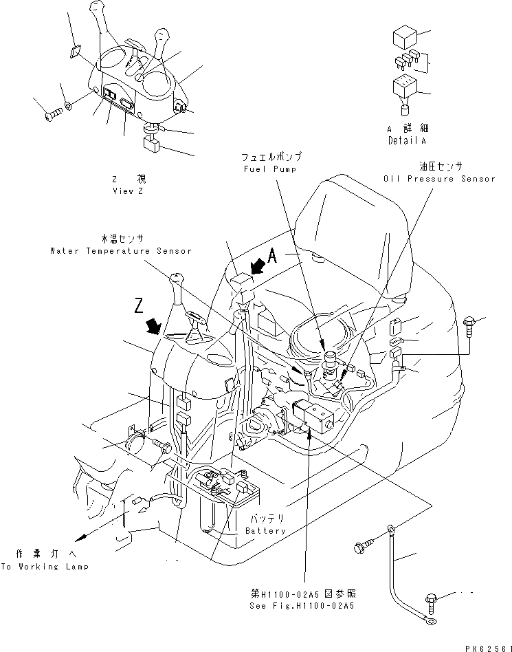 Схема запчастей Komatsu PC03-2 - ЭЛЕКТР. (ПАНЕЛЬ И ОСНОВН. Э/ПРОВОДКА) (ДЛЯ TWO ЧАСТИ СТРЕЛА) ЭЛЕКТРИКА