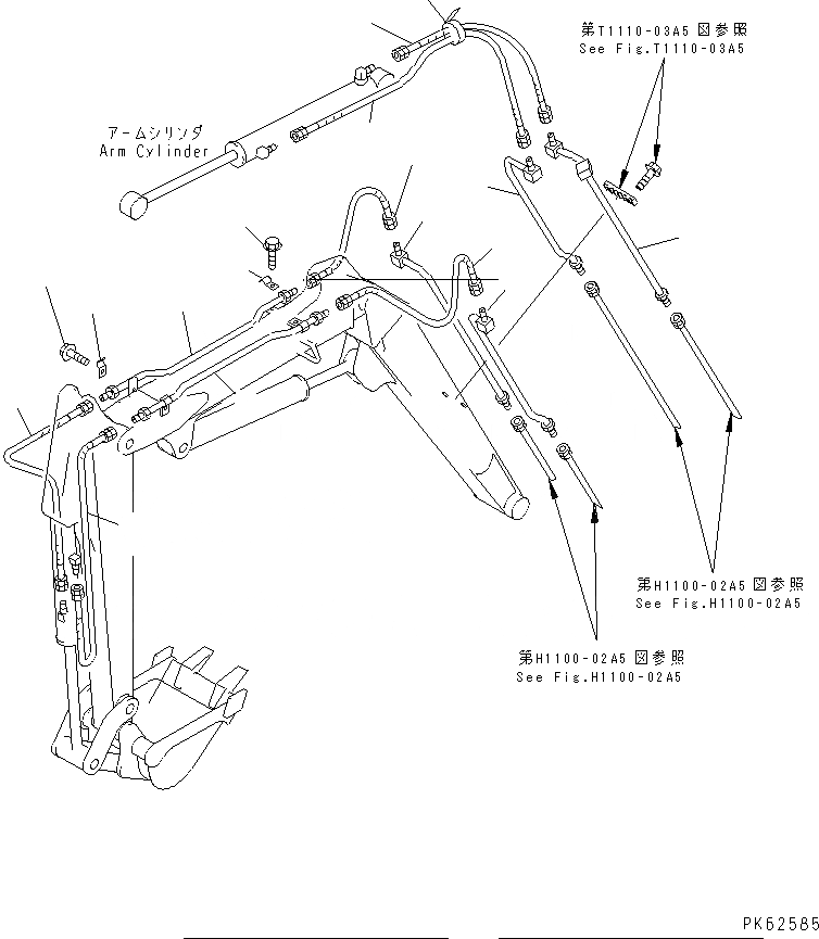 Схема запчастей Komatsu PC03-2 - СТРЕЛА (HYDRULIC ТРУБЫ) (КОВШ И РУКОЯТЬ CLINDER ЛИНИЯ)       (ДЛЯ TWO ЧАСТИ СТРЕЛА) РАБОЧЕЕ ОБОРУДОВАНИЕ