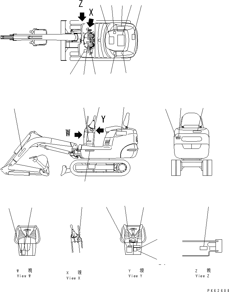 Схема запчастей Komatsu PC03-2 - МАРКИРОВКА (ДЛЯ ALTERABLE GAUGE СПЕЦ-Я.) МАРКИРОВКА