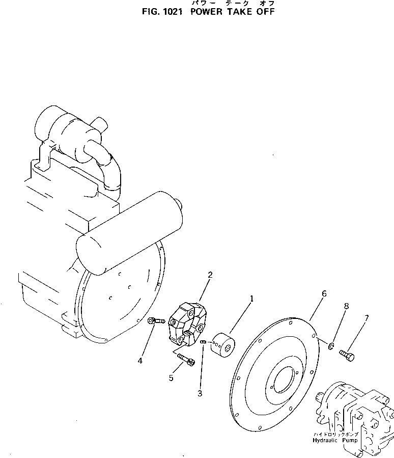 Схема запчастей Komatsu PC05-5 - МЕХ-М ОТБОРА МОЩНОСТИ КОМПОНЕНТЫ ДВИГАТЕЛЯ И ЭЛЕКТРИКА