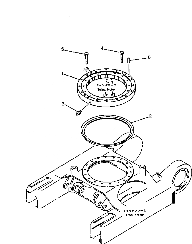 Схема запчастей Komatsu PC05-6 - ПОВОРОТН. КРУГ(№-) ПОВОРОТН. СИСТЕМА