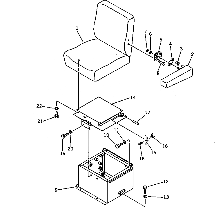 Схема запчастей Komatsu PC05-6 - СИДЕНЬЕ ОПЕРАТОРА(№-) ЧАСТИ КОРПУСА