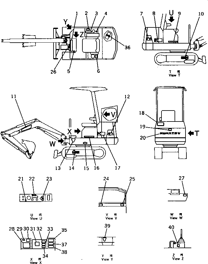 Схема запчастей Komatsu PC05-6 - МАРКИРОВКА(№-) МАРКИРОВКА¤ ИНСТРУМЕНТ И РЕМКОМПЛЕКТЫ