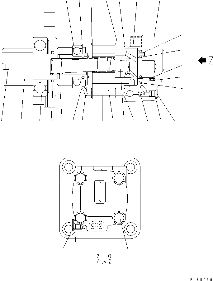 Схема запчастей Komatsu PC05-7 - МОТОР ПОВОРОТА (ВНУТР. ЧАСТИ)(№7-) ПОВОРОТН. КРУГ И КОМПОНЕНТЫ