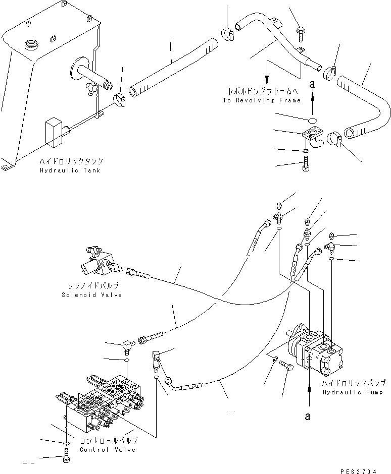 Схема запчастей Komatsu PC05-7 - ГИДРОЛИНИЯ (ВСАСЫВ. И ПОДАЮЩАЯ ЛИНИЯ)(№7-) ГИДРАВЛИКА