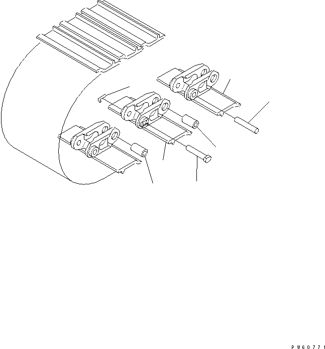 Схема запчастей Komatsu PC05-7 - ГУСЕНИЦЫ (ДВОЙН. ГРУНТОЗАЦЕП)(№7-) ЧАСТИ BOOK