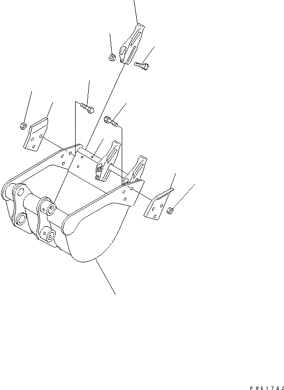 Схема запчастей Komatsu PC05-7 - КОВШ¤ .M (MINI .M) ШИР. MM(№7-) ЧАСТИ BOOK