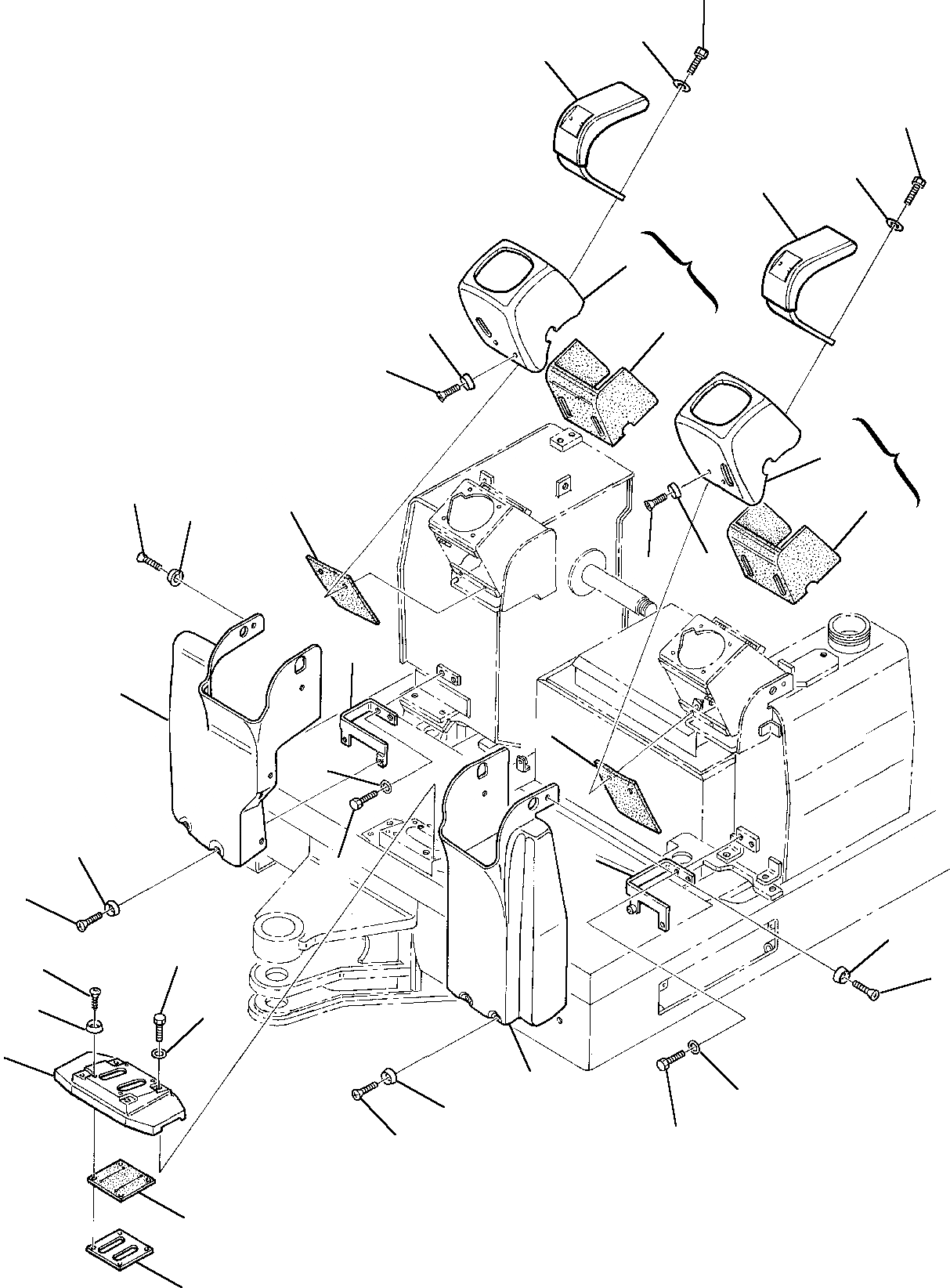 Схема запчастей Komatsu PC05-7 - ПОЛ ПЛАТФОРМА ЧАСТИ КОРПУСА И КАБИНА