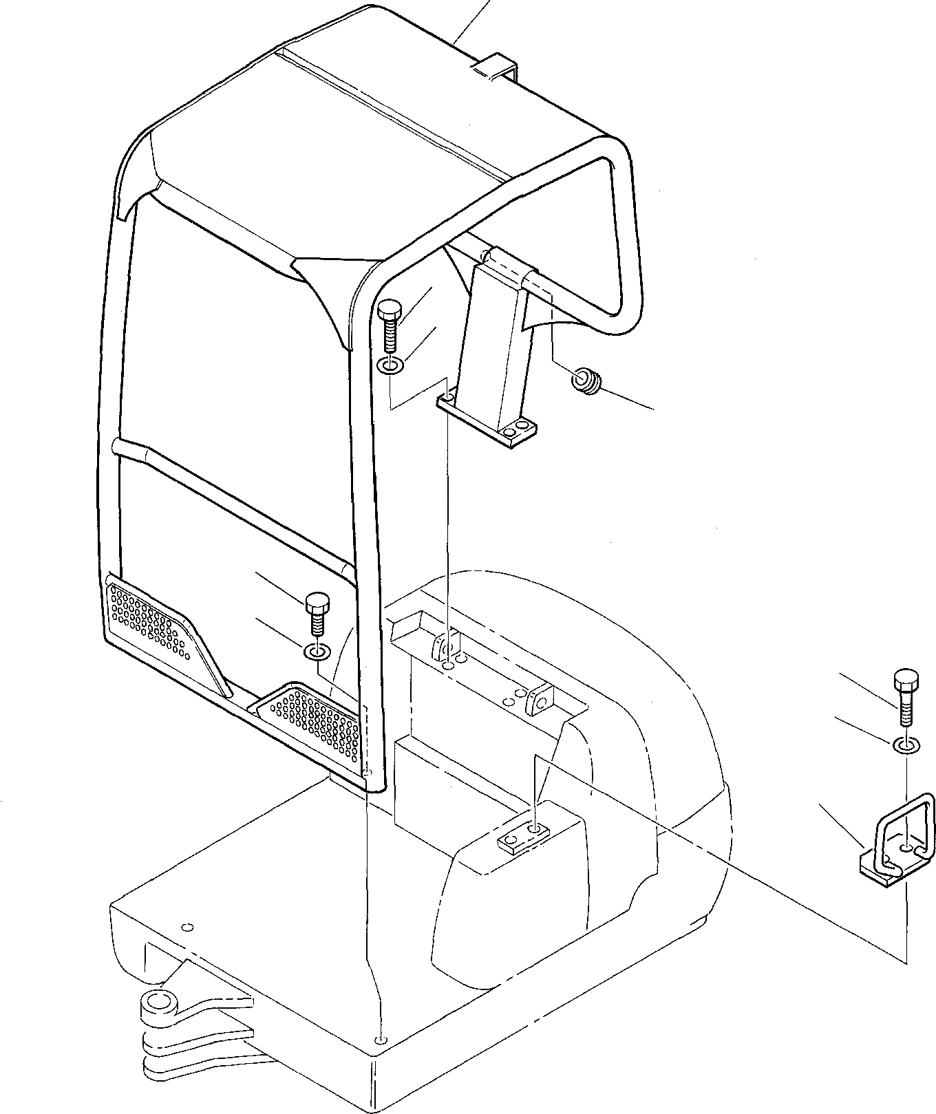 Схема запчастей Komatsu PC05-7 - НАВЕС ЧАСТИ КОРПУСА И КАБИНА