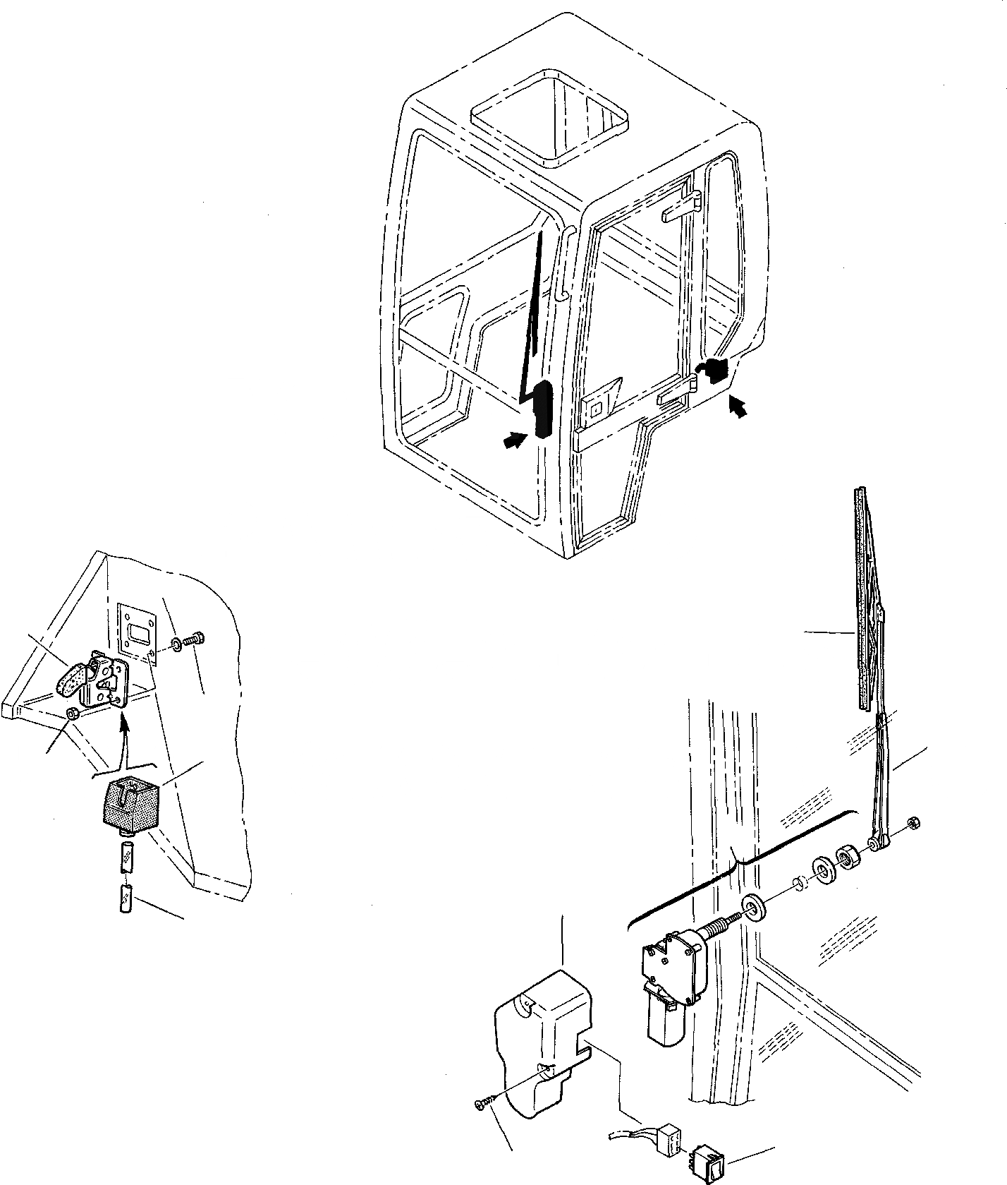 Схема запчастей Komatsu PC05-7 - КАБИНА (2 ЧАСТЬ) ЧАСТИ КОРПУСА И КАБИНА