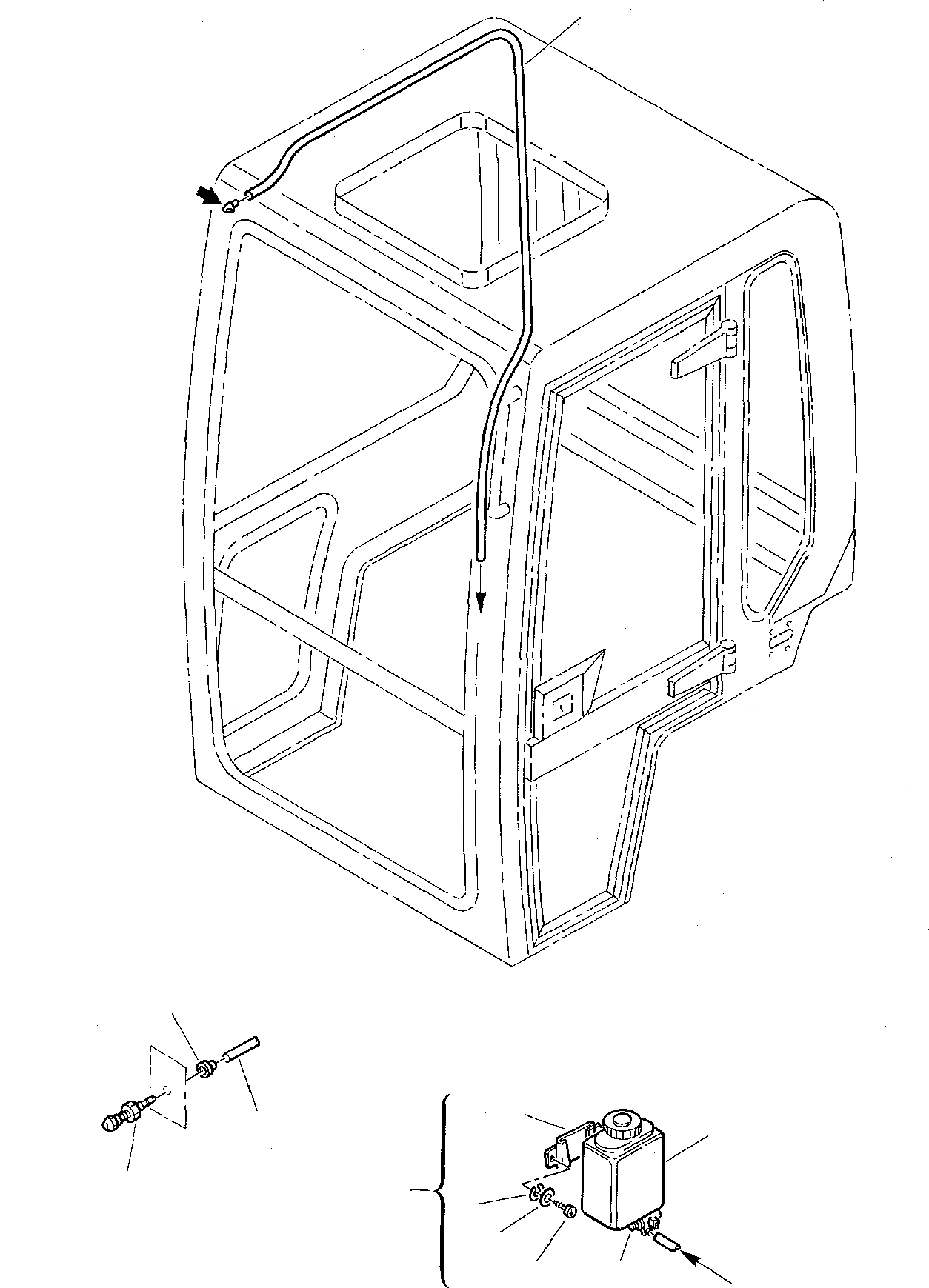 Схема запчастей Komatsu PC05-7 - КАБИНА ЧАСТИ КОРПУСА И КАБИНА