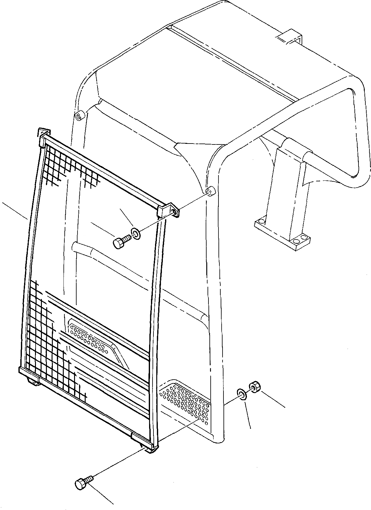 Схема запчастей Komatsu PC05-7 - ФРОНТАЛЬНАЯ ЗАЩИТА (НАВЕС) ЧАСТИ КОРПУСА И КАБИНА