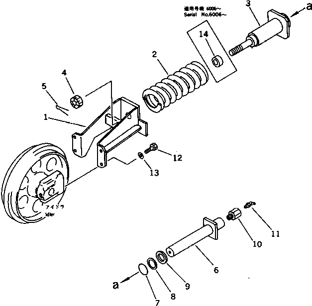 Схема запчастей Komatsu PC07-1 - ПРУЖИНА (ДЛЯ РЕЗИН. SHOE)(№-) ХОДОВАЯ