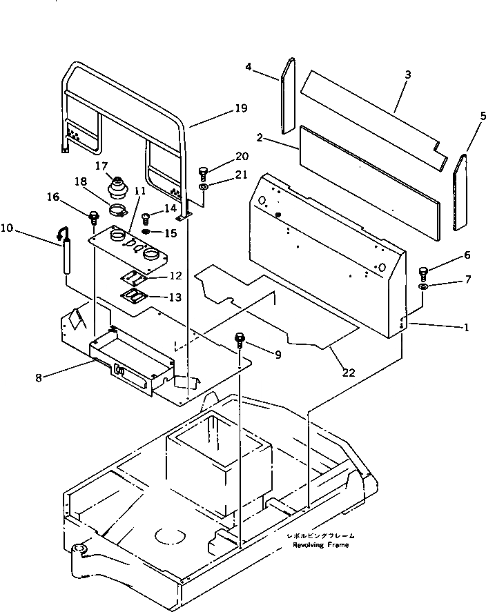 Схема запчастей Komatsu PC07-1 - ПОЛ КАБИНЫ ЧАСТИ КОРПУСА