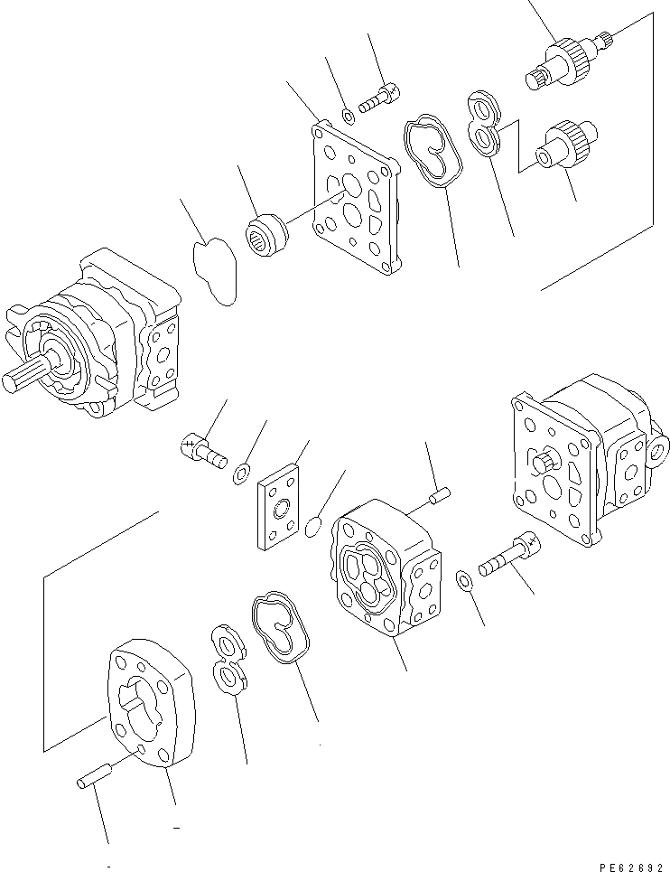 Схема запчастей Komatsu PC07-2 - ГИДР. НАСОС. (/) (ДЛЯ ЯПОН.) (ВНУТР. ЧАСТИ)(№-) ГИДРАВЛИКА