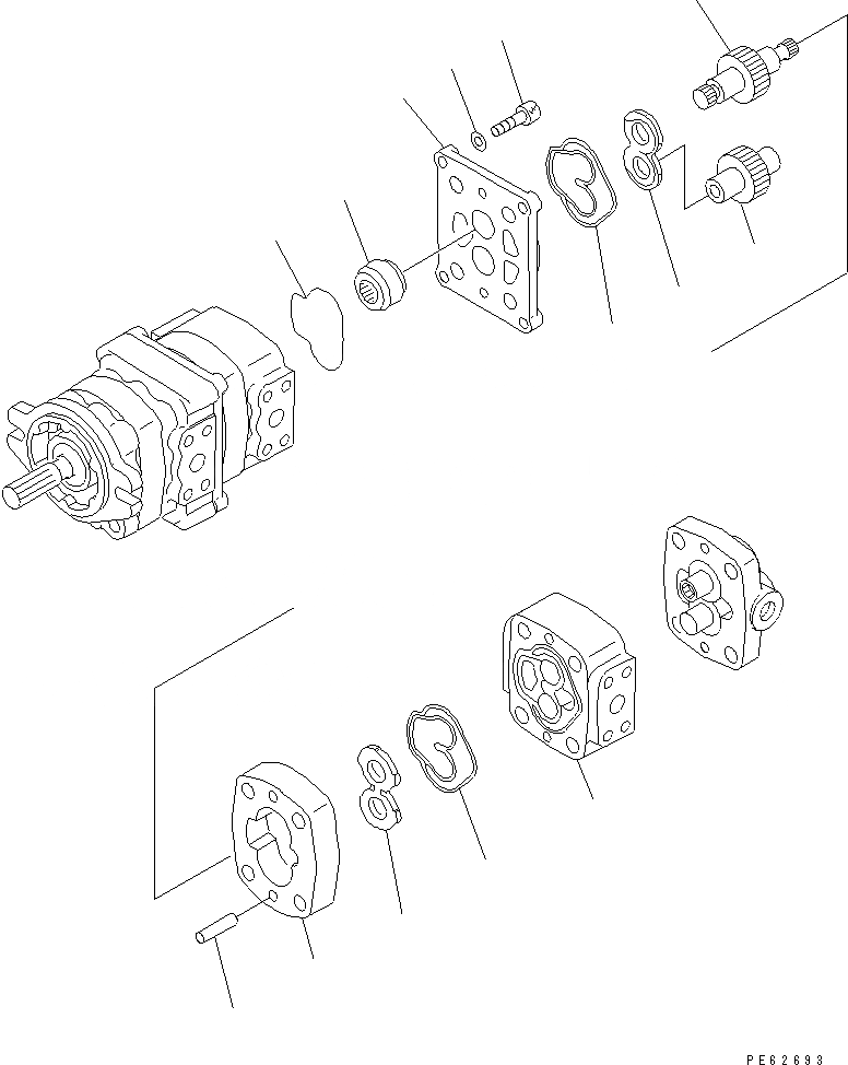 Схема запчастей Komatsu PC07-2 - ГИДР. НАСОС. (/) (ДЛЯ ЯПОН.) (ВНУТР. ЧАСТИ)(№-) ГИДРАВЛИКА