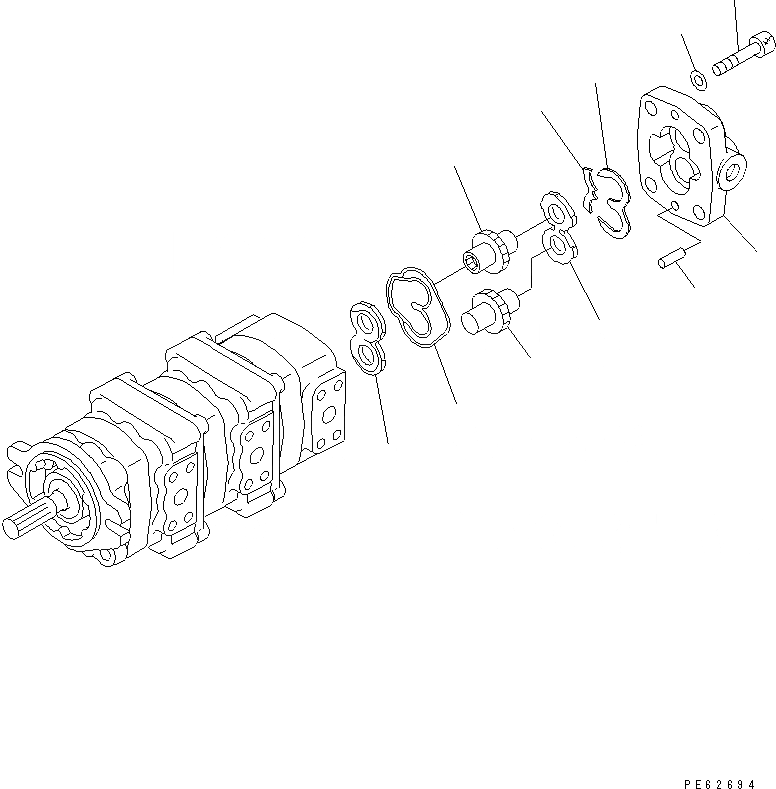 Схема запчастей Komatsu PC07-2 - ГИДР. НАСОС. (/) (ДЛЯ ЯПОН.) (ВНУТР. ЧАСТИ)(№-) ГИДРАВЛИКА