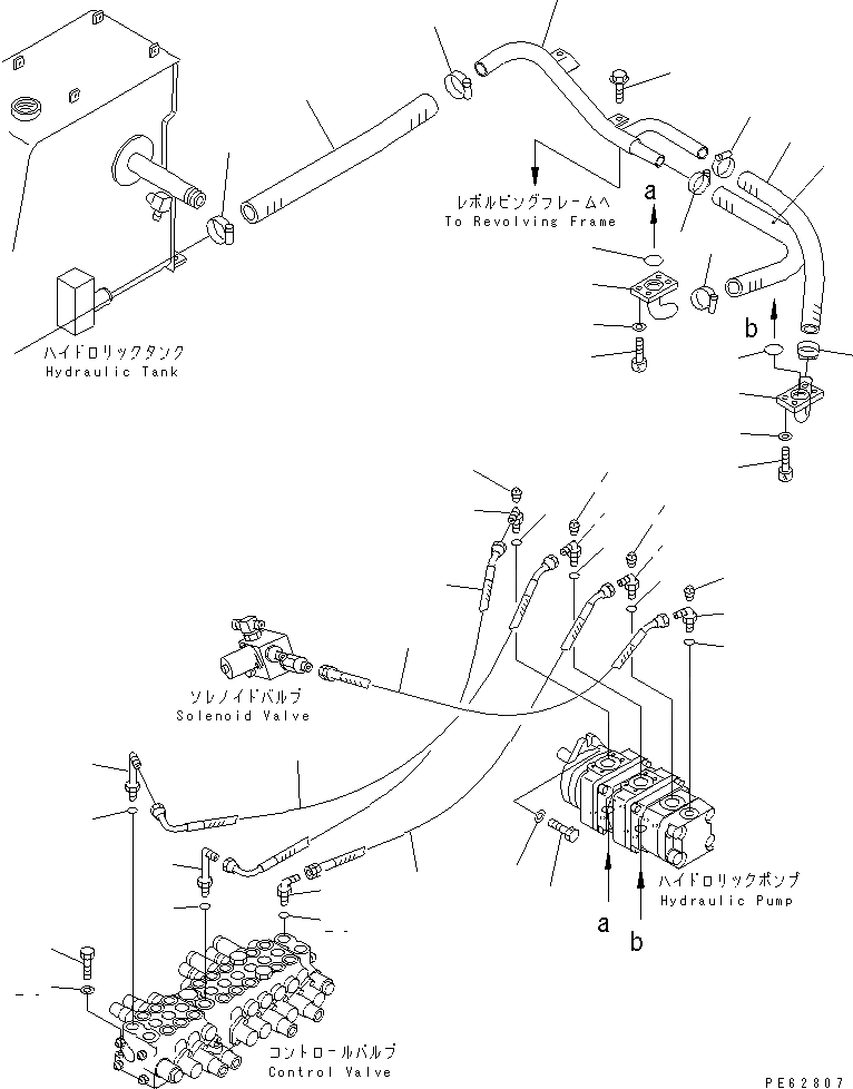 Схема запчастей Komatsu PC07-2 - ГИДРОЛИНИЯ (ВСАСЫВ. И ПОДАЮЩАЯ ЛИНИЯ)(№-) ГИДРАВЛИКА