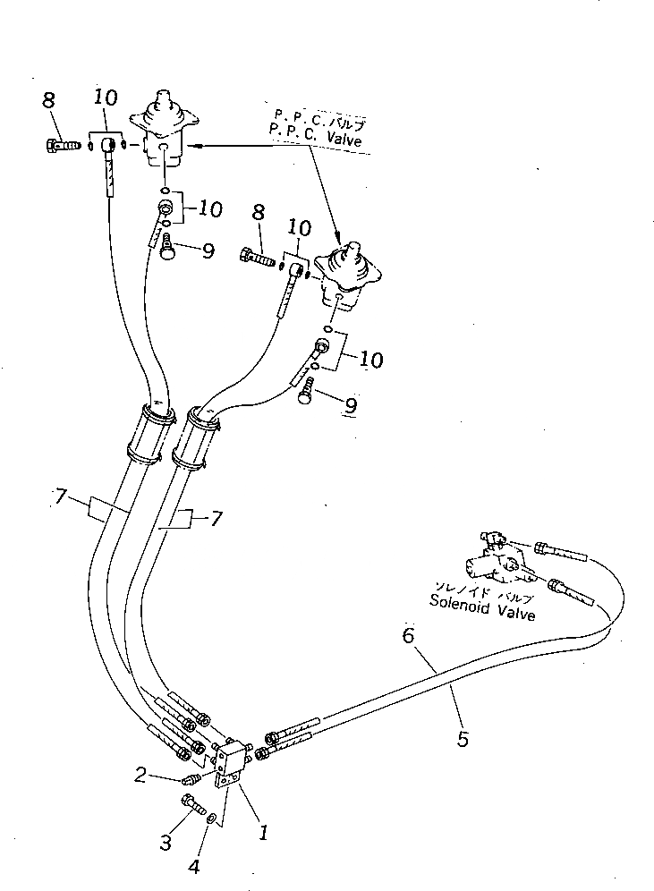 Схема запчастей Komatsu PC07-2 - P.P.C. ЛИНИЯ (/)(№-) ГИДРАВЛИКА