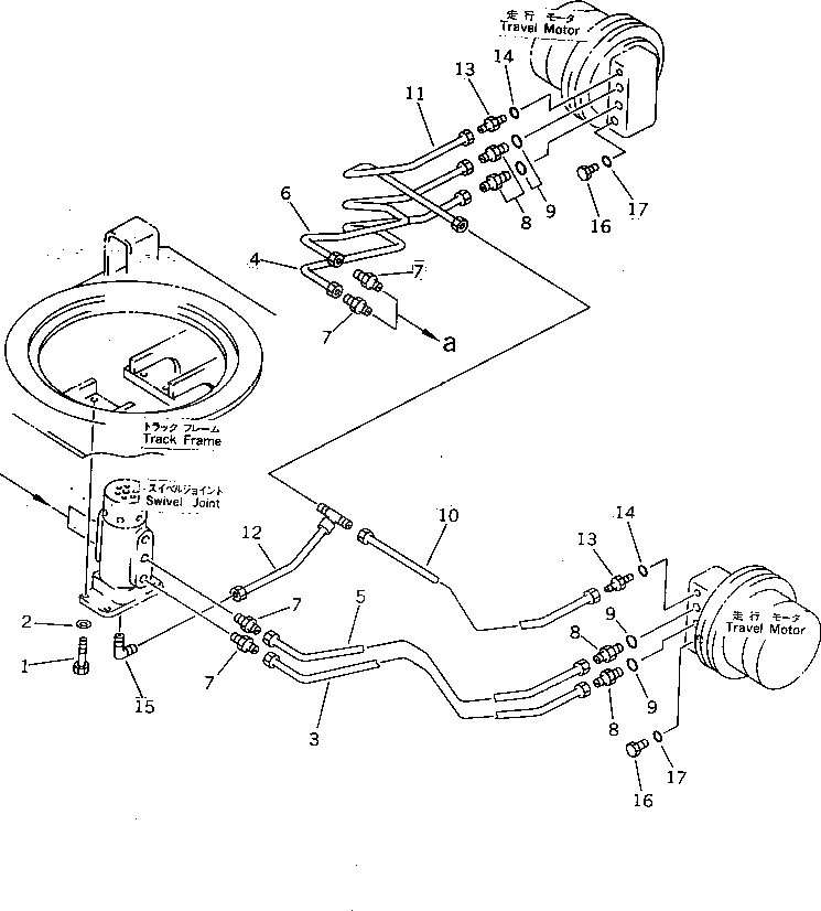 Схема запчастей Komatsu PC07-2 - НИЖН. ТРУБЫ(№-) НИЖНЯЯ ГИДРОЛИНИЯ И ЛИНИЯ ХОДА