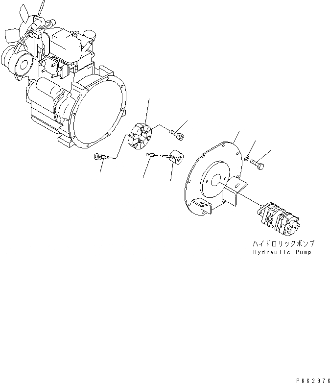 Схема запчастей Komatsu PC08UU-1-A - ДЕМПФЕР КОМПОНЕНТЫ ДВИГАТЕЛЯ