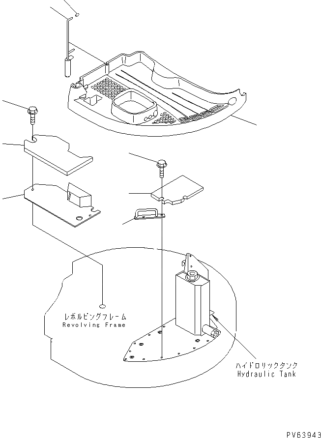 Схема запчастей Komatsu PC08UU-1-A - ОСНОВН. КОНСТРУКЦИЯ (ДЛЯ МОЛОТА РУКОЯТЬ) КАБИНА ОПЕРАТОРА И СИСТЕМА УПРАВЛЕНИЯ